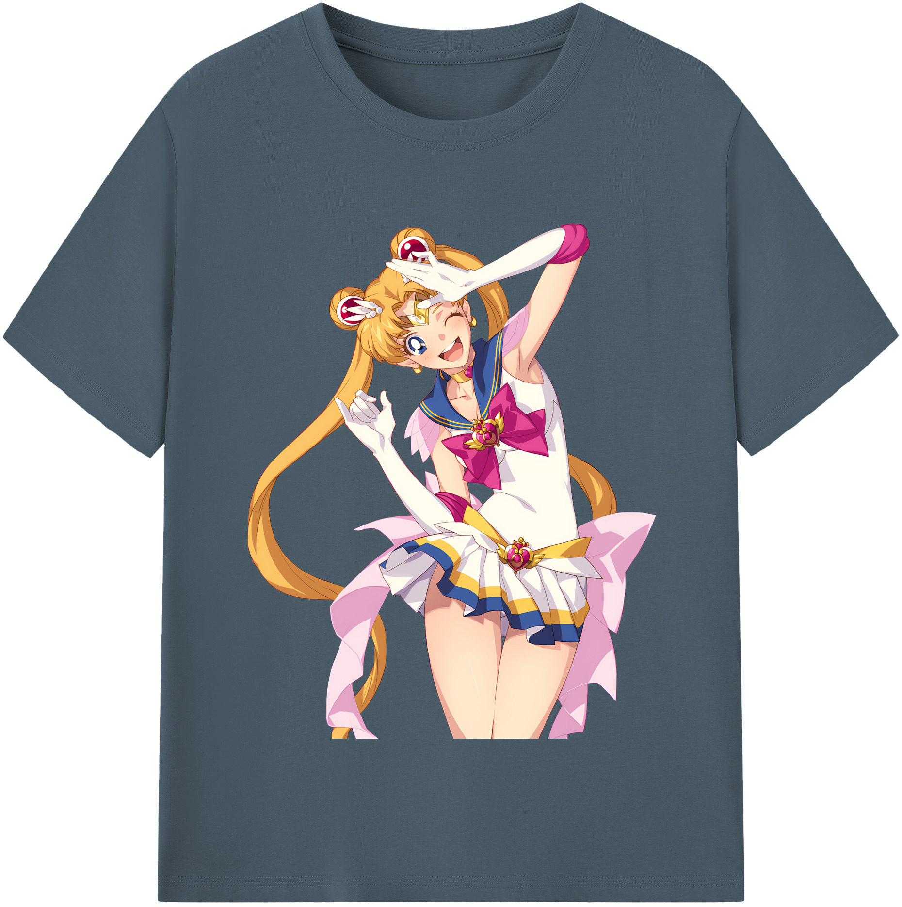 （画像用） 美少女戦士セーラームーン 月野 うさぎ つきの うさぎ Sailor Moon Tsukino Usagi 綿100％半袖Tシャツ（フロントプリント）